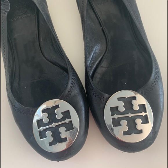 TORY BURCH Black Minnie Ballet Flats - Picture 3 of 4